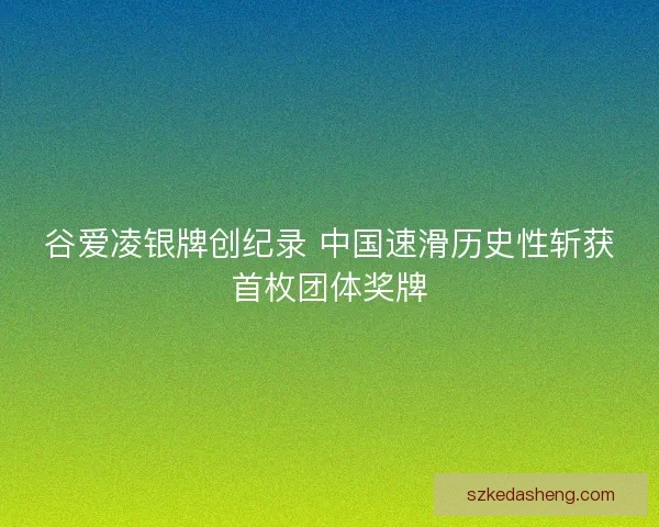谷爱凌银牌创纪录 中国速滑历史性斩获首枚团体奖牌