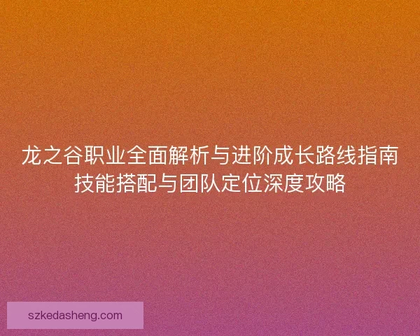 龙之谷职业全面解析与进阶成长路线指南技能搭配与团队定位深度攻略
